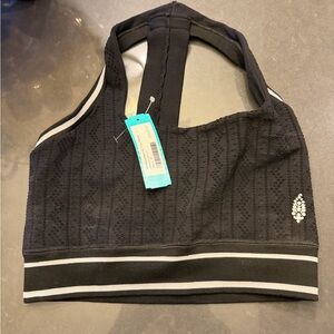 Free People Black & White Racerback Bralette